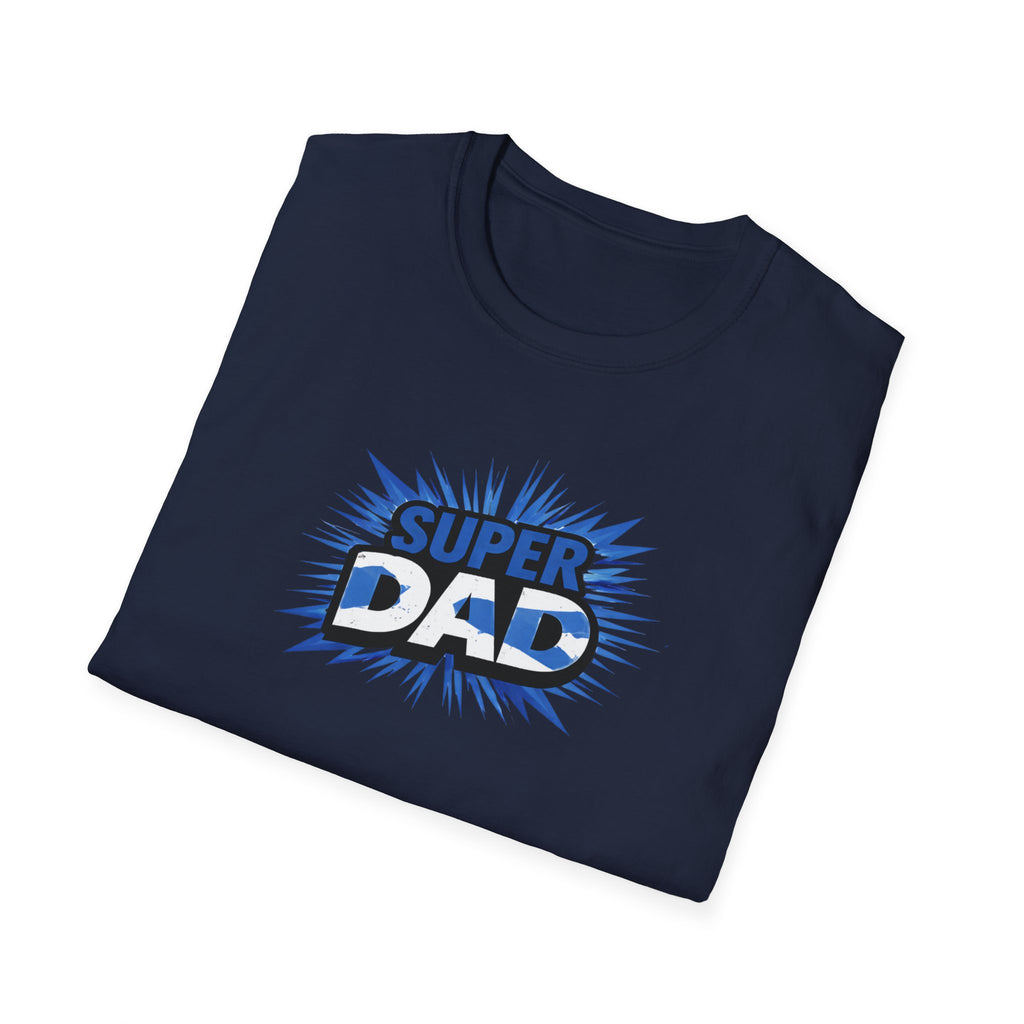 Super Dad T-Shirt — Scotland Flag themed Comic-Style Father's Day Gift
