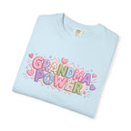 Grandma Power T-Shirt — Cute Heart Graphic Tee for Grandmothers
