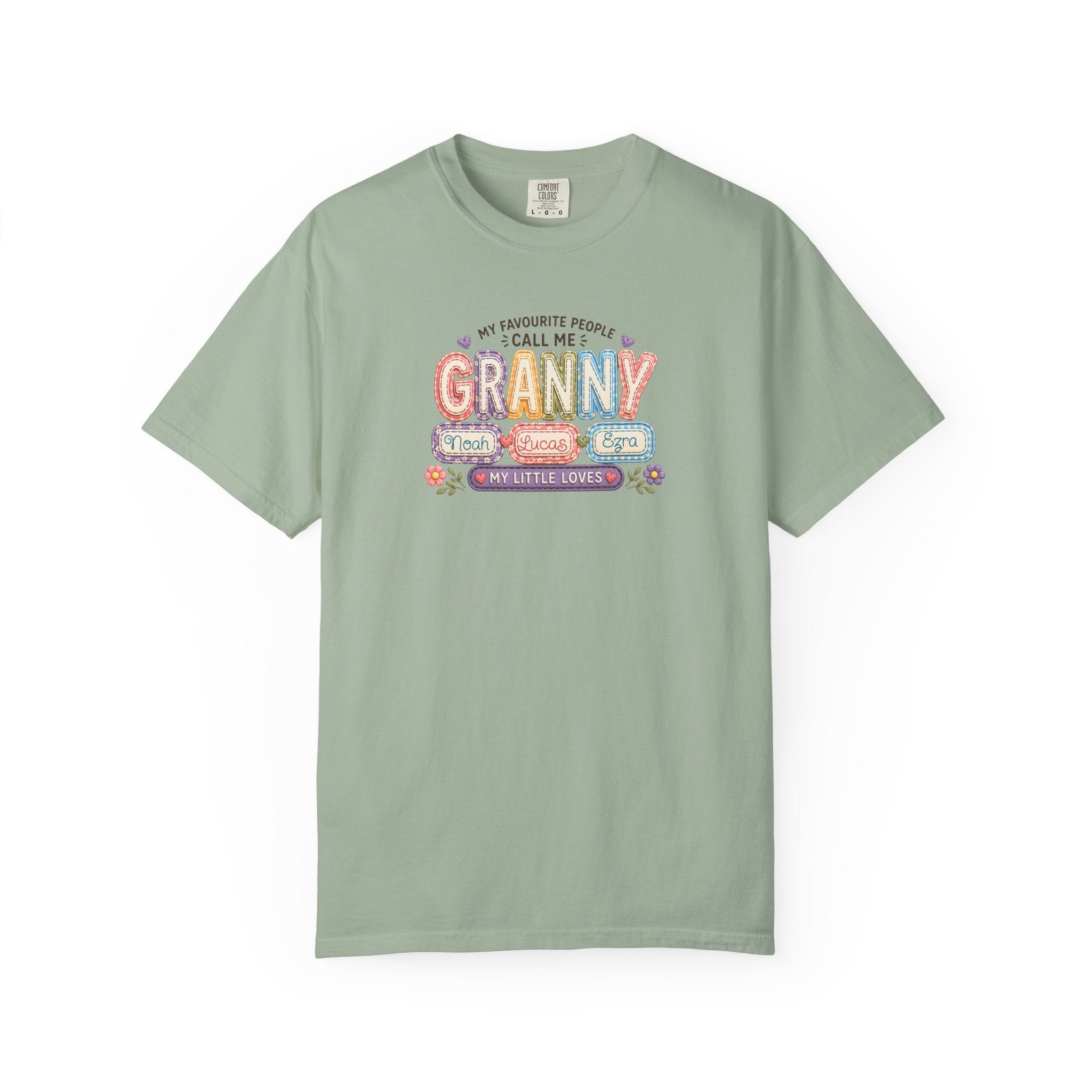 Granny Floral Retro Tee — "My Favourite People Call Me Granny"