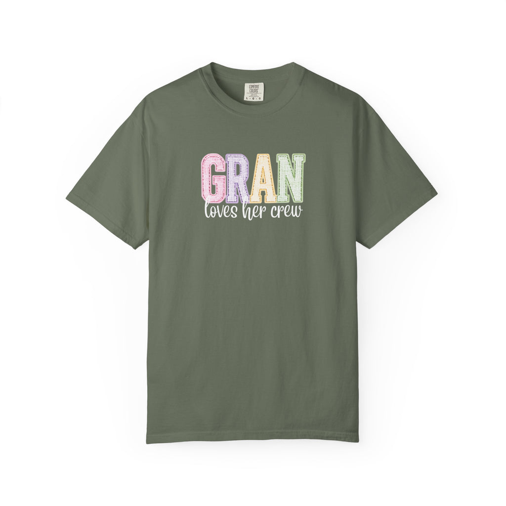 Gran Loves Her Crew T-Shirt — Pastel Grandma Shirt for Mother's Day & Family Gifts