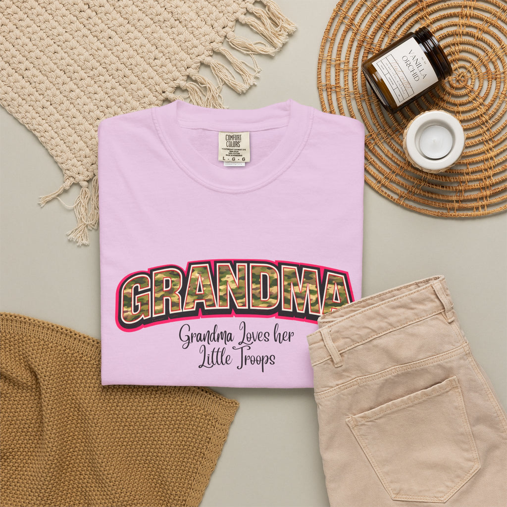 Grandma Floral Retro Tee — "Grandma: Grandkids Love Her a Little Teacup"