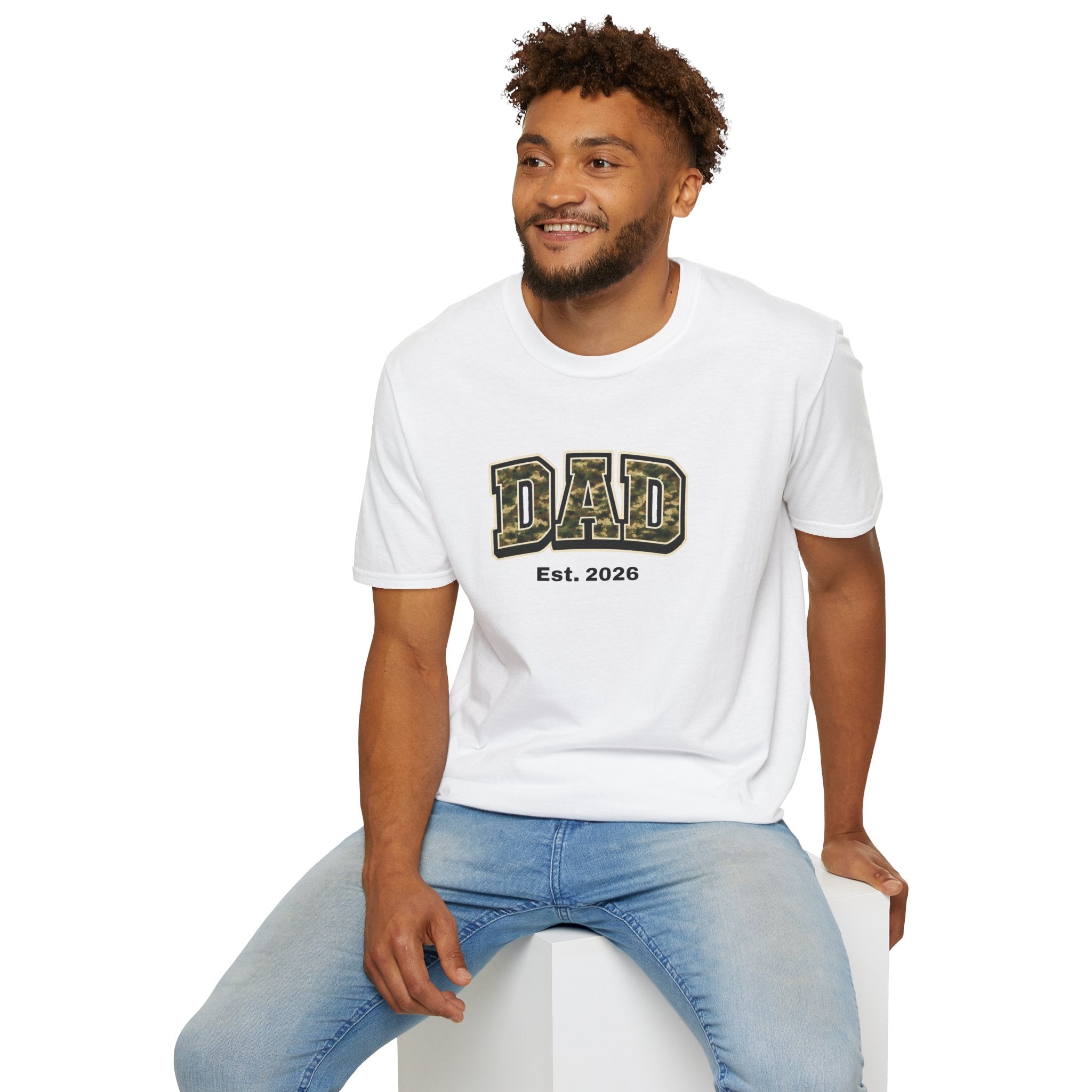 Dad Camo T‑Shirt – “DAD Est. 2026” Military Camo Father's Day Tee