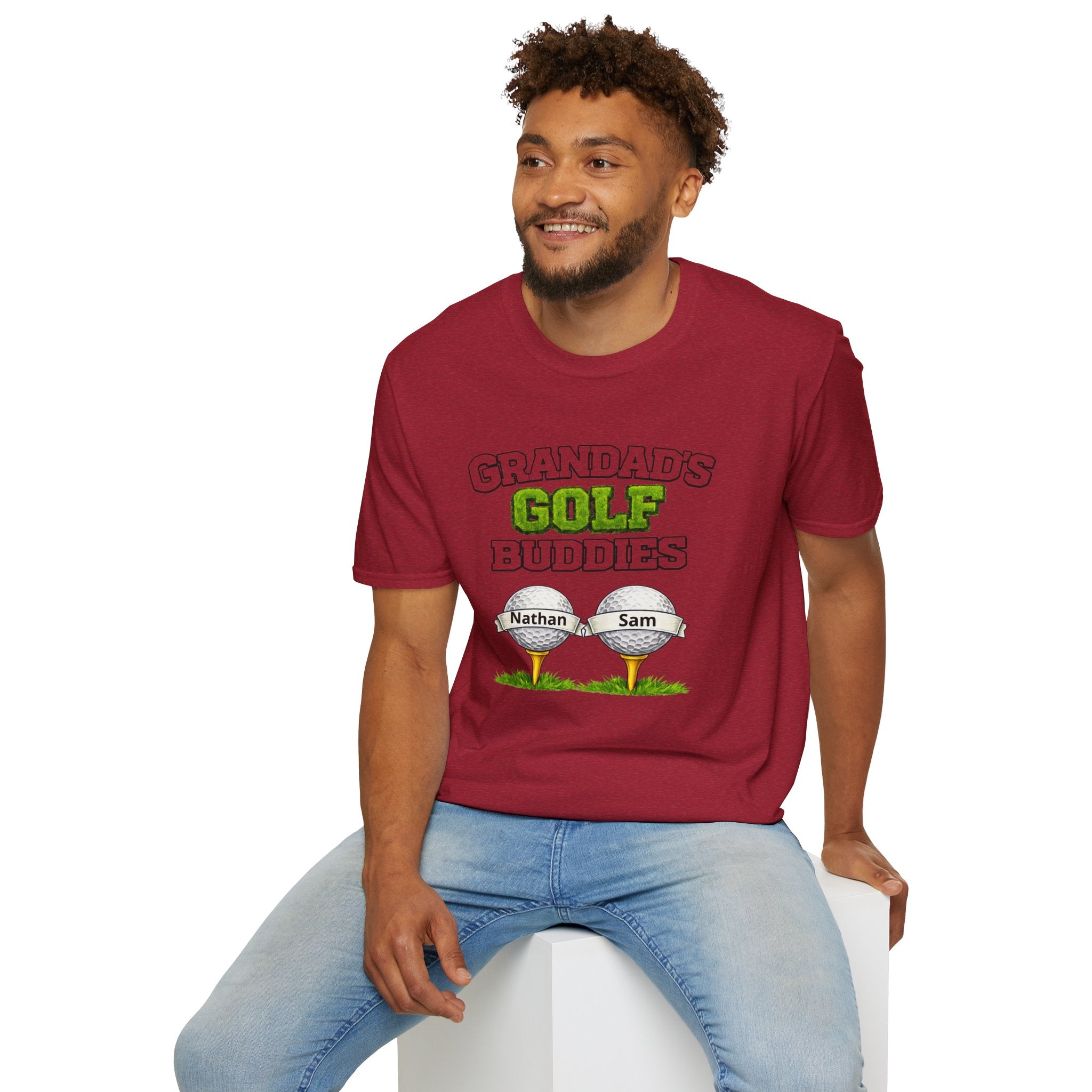 Granddad's Golf Buddies T-Shirt — Personalized Golf Tee with Names