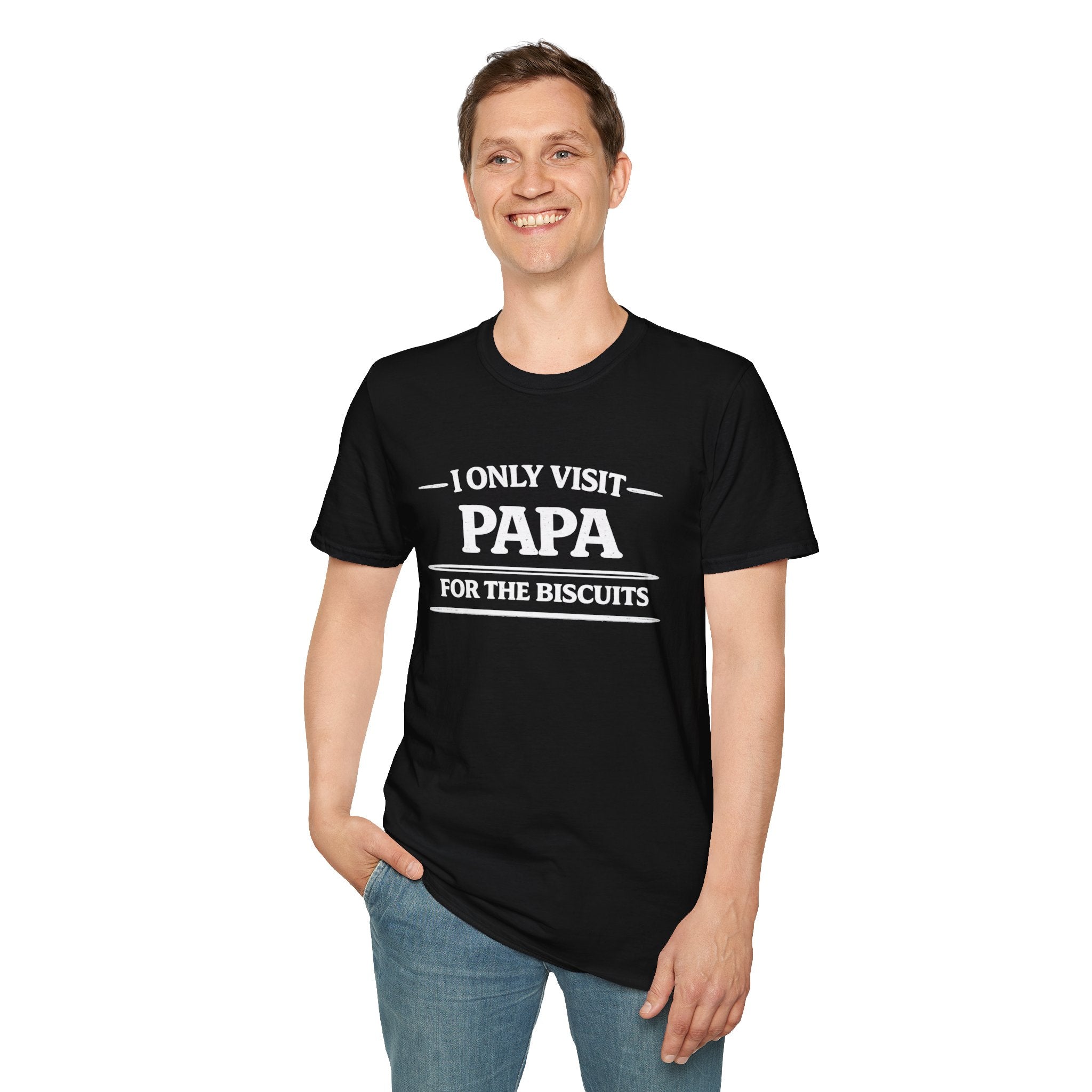 Papa T-Shirt — "I Only Visit Papa for the Biscuits" Funny Grandpa Gift