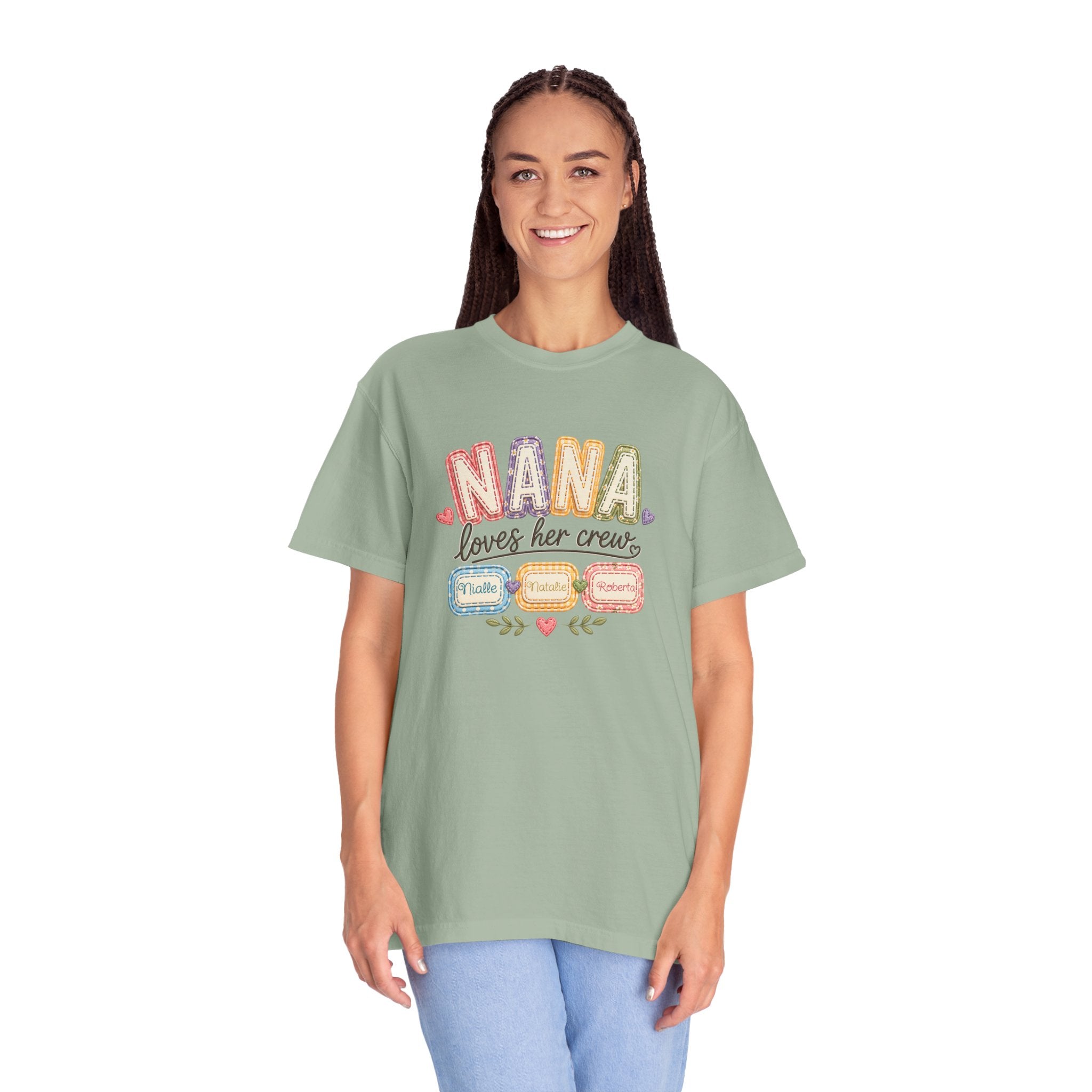 T-Shirt — “Nana Loves Her Crew” Colorful Grandma Family tee