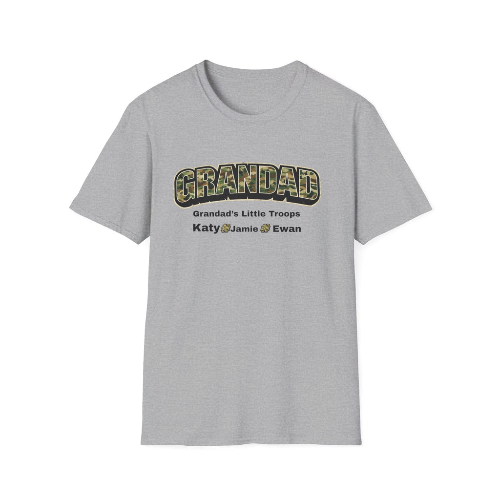Granddad Camo T-Shirt — "Grandad's Little Troops" Personalized Kids Names