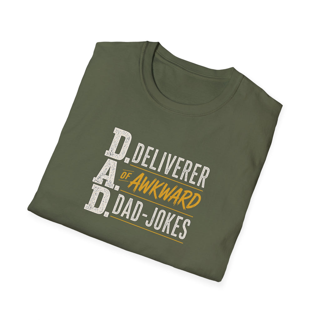 Dad T‑Shirt — D.A.D. "Deliverer of Awkward Dad‑Jokes" Funny Fathers Day Tee