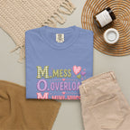 Mom Acronym Graphic T-Shirt — “M.O.M. Mess Overload Mini-Hugs” Cute Pastel Mothers Day Tee