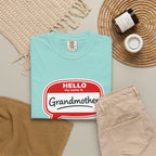 Hello My Name Is Grandmother T-Shirt - Retro Name Badge Tee for Moms & Grandmas
