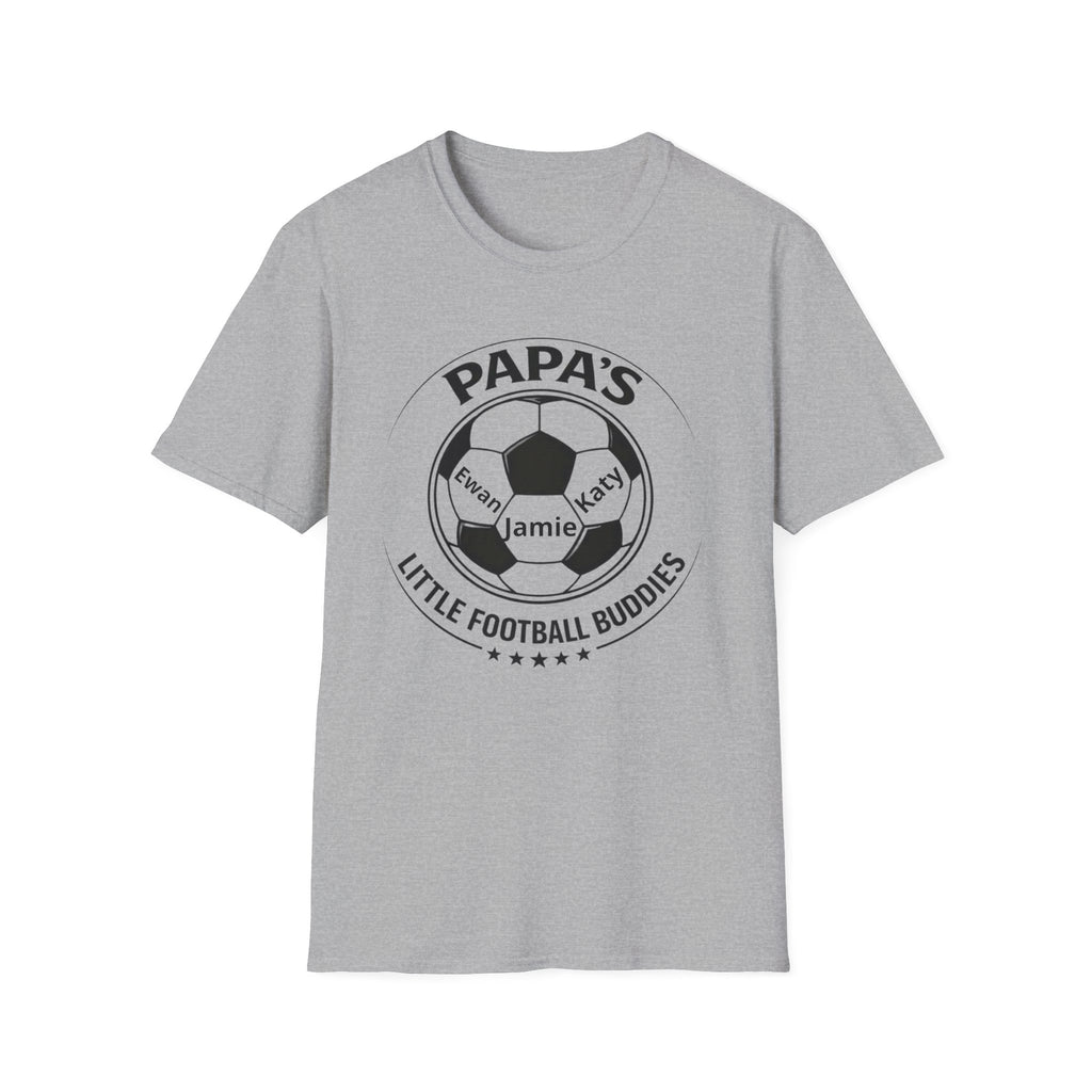 T-Shirt — "Papa's Little Football Buddies" Personalized Soccer Dad Tee