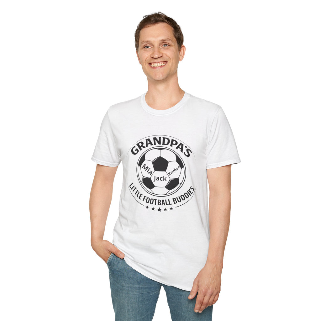 Grandpa's Little Football Buddies T-Shirt — Personalized Soccer Dad/Grandad Gift