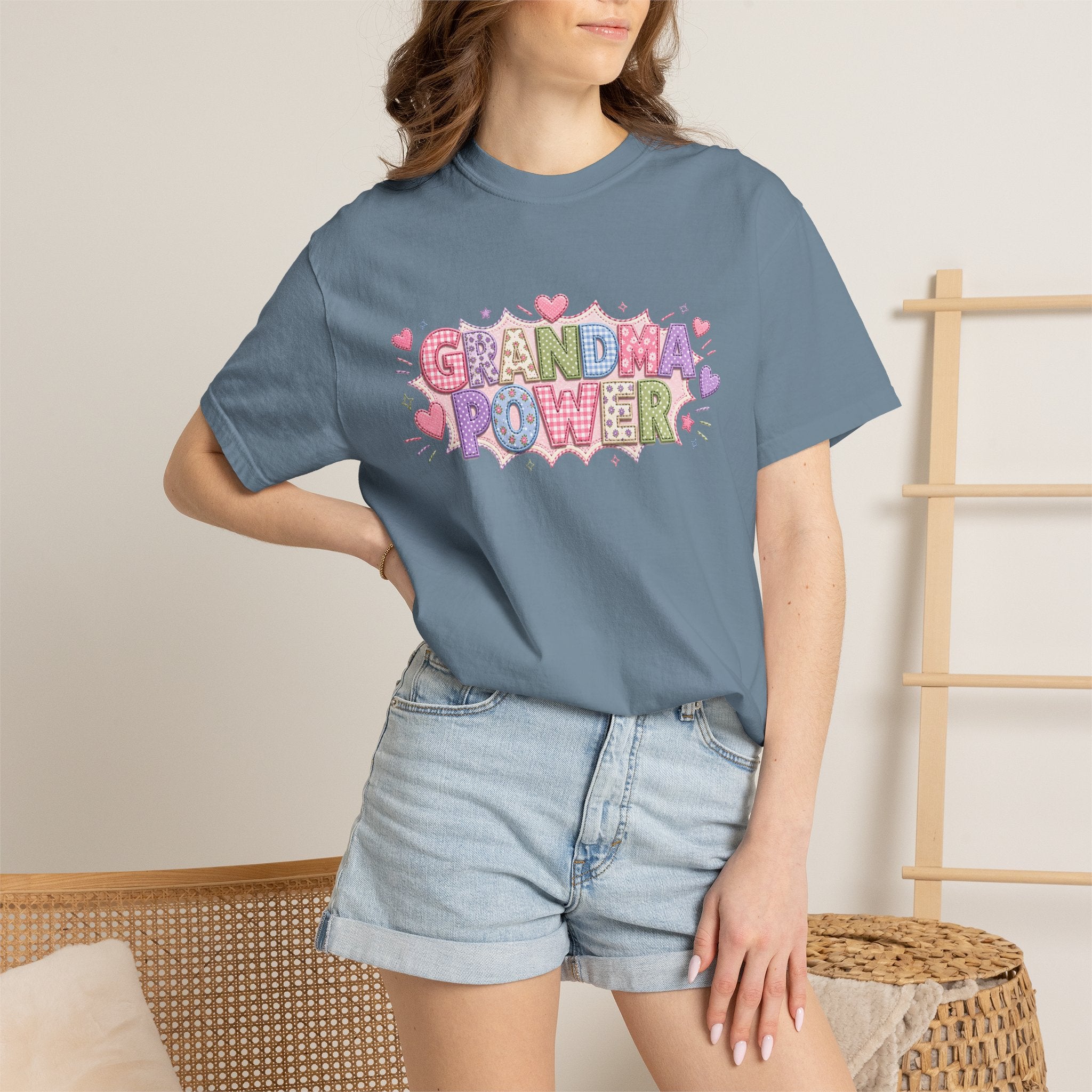 Grandma Power T-Shirt — Cute Heart Graphic Tee for Grandmothers