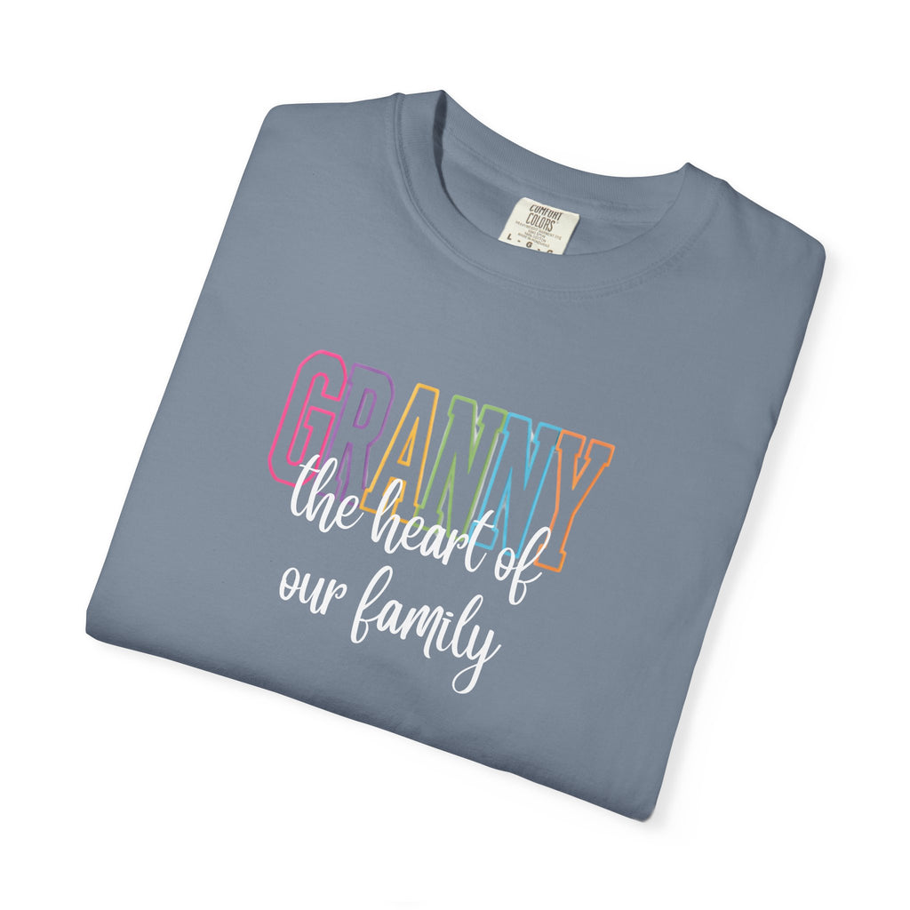 Grandma T-Shirt — "Grandma the Heart of Our Family" Pastel Comfort Tee
