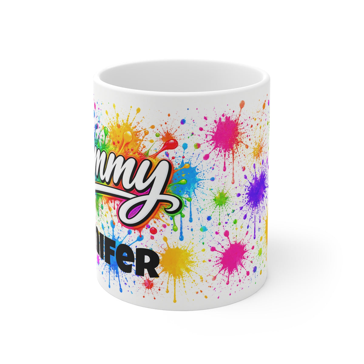 MOMMY - Colourful Paint Splatter Mug - Personalised