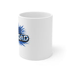 Super Grandad Scotland Flag/Scottish themed Mug — Blue Comic Burst Coffee Cup for Grandpa, Father's Day Gift