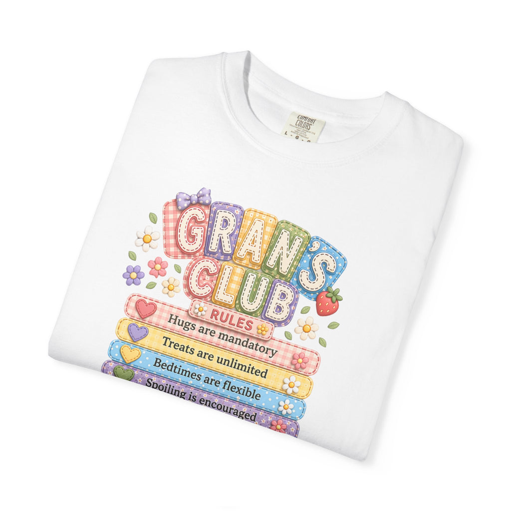 Grans Club Rules T-Shirt — Cute Floral Grandma Shirt, Funny Grandmother Gift for Mother's Day