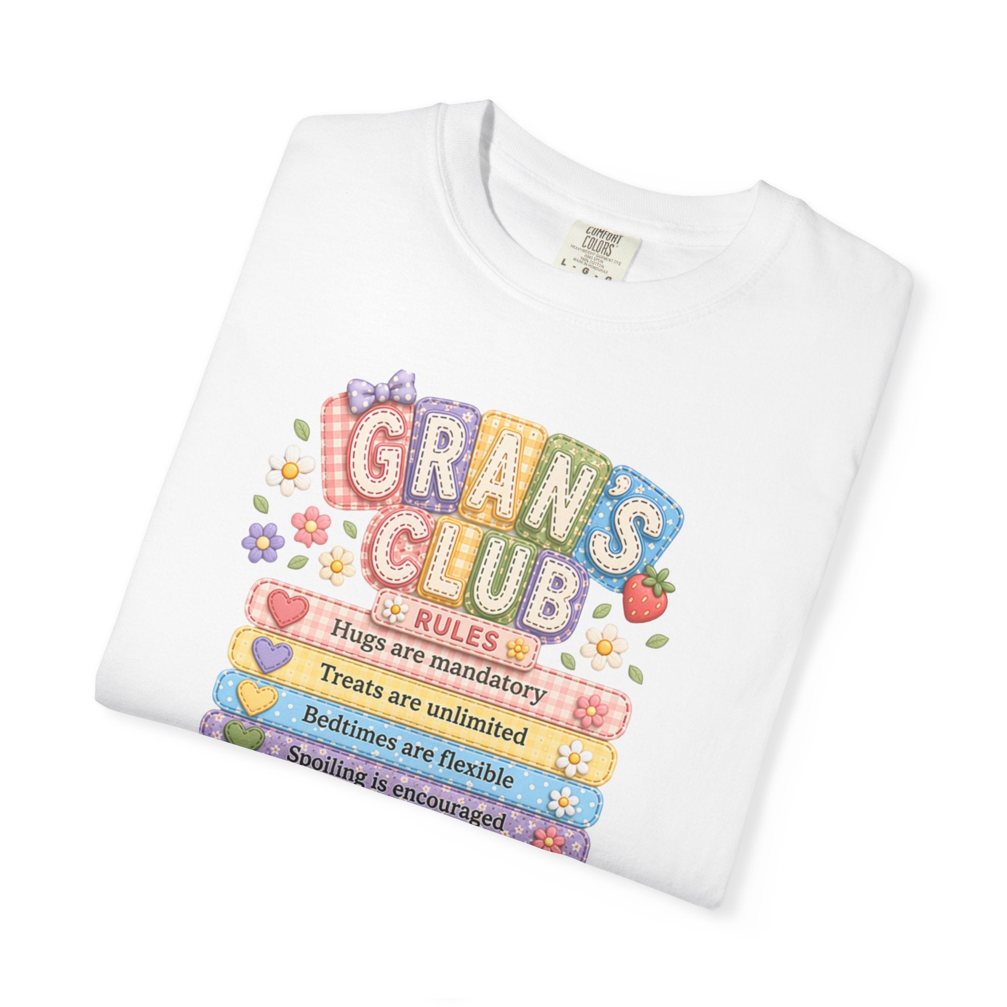 Grans Club Rules T-Shirt — Cute Floral Grandma Shirt, Funny Grandmother Gift for Mother's Day