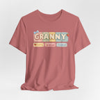 Granny Retro Nameplate T‑Shirt — Personalized Grandma Tee