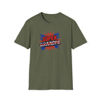 Super Grandpa T-Shirt Union Jack/England themed – Retro Comic Style Father’s Day Gift for Grandfathers