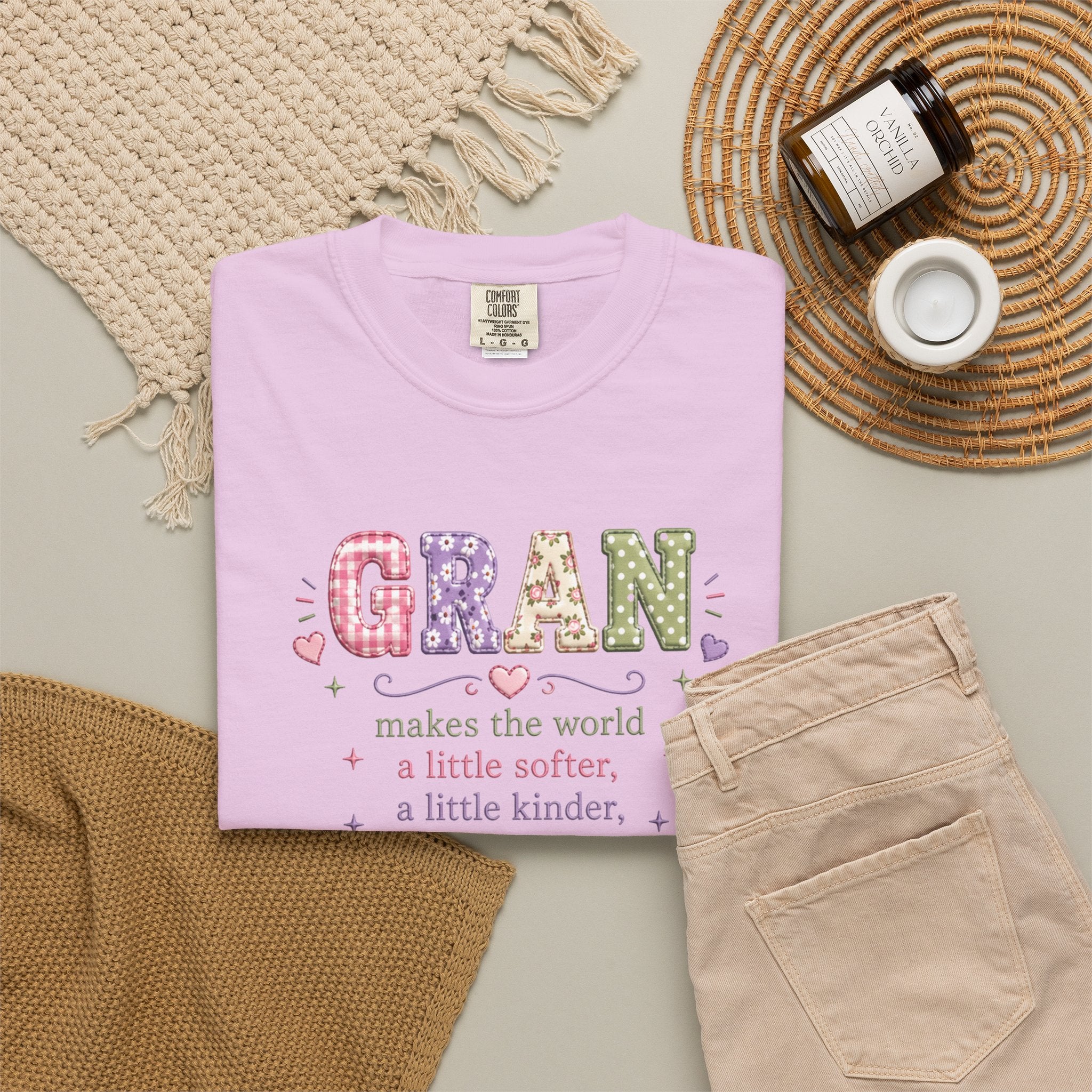 Gran Makes the World Softer T-Shirt – Gift for Grandma, Floral Vintage Lettering