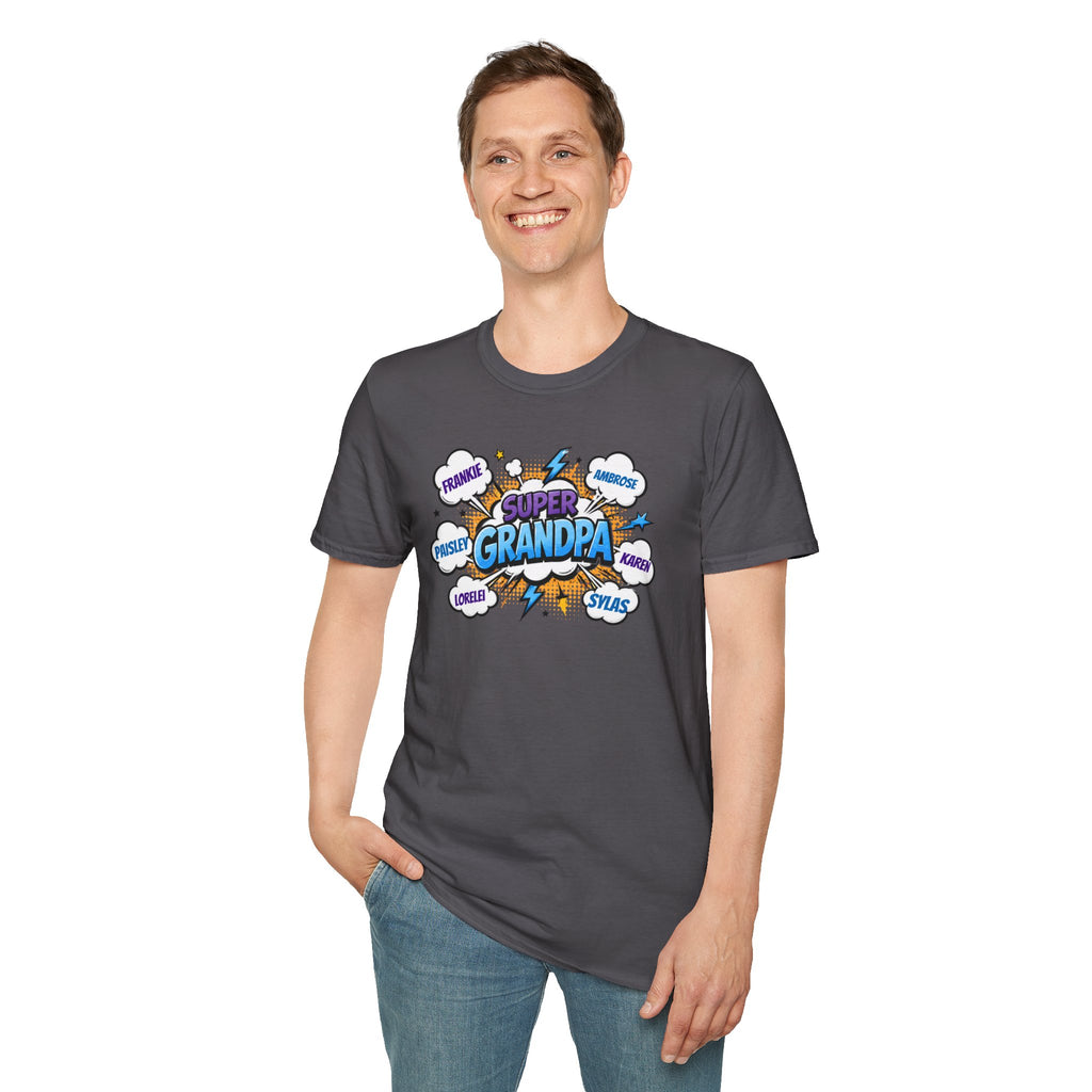 Super Grandpa Comic T-Shirt — "Super Grandpa" Funny Gift for Grandfathers