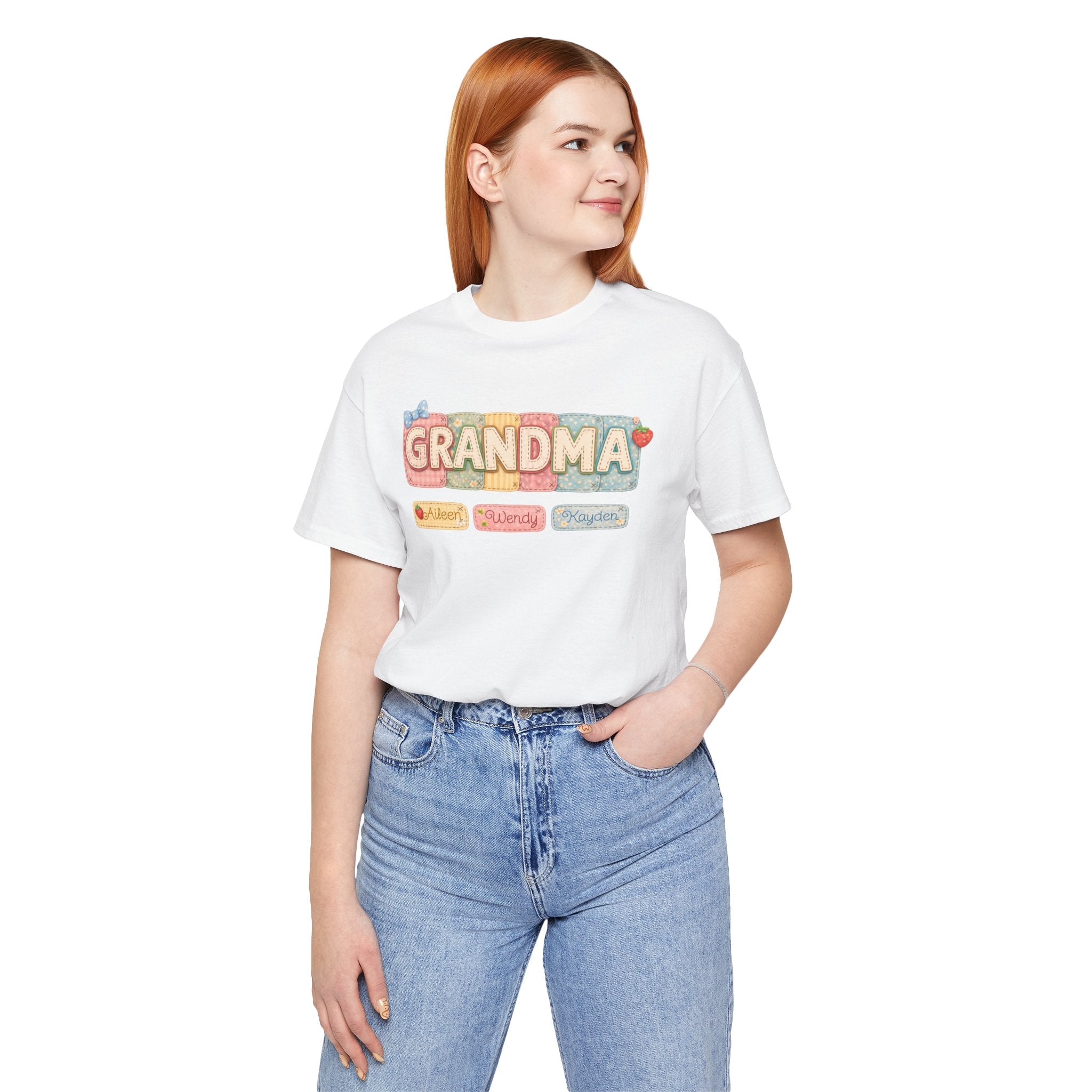 Grandma Floral Retro Tee — "Grandma" Names Design (Aileen • Wendy • Peyton)