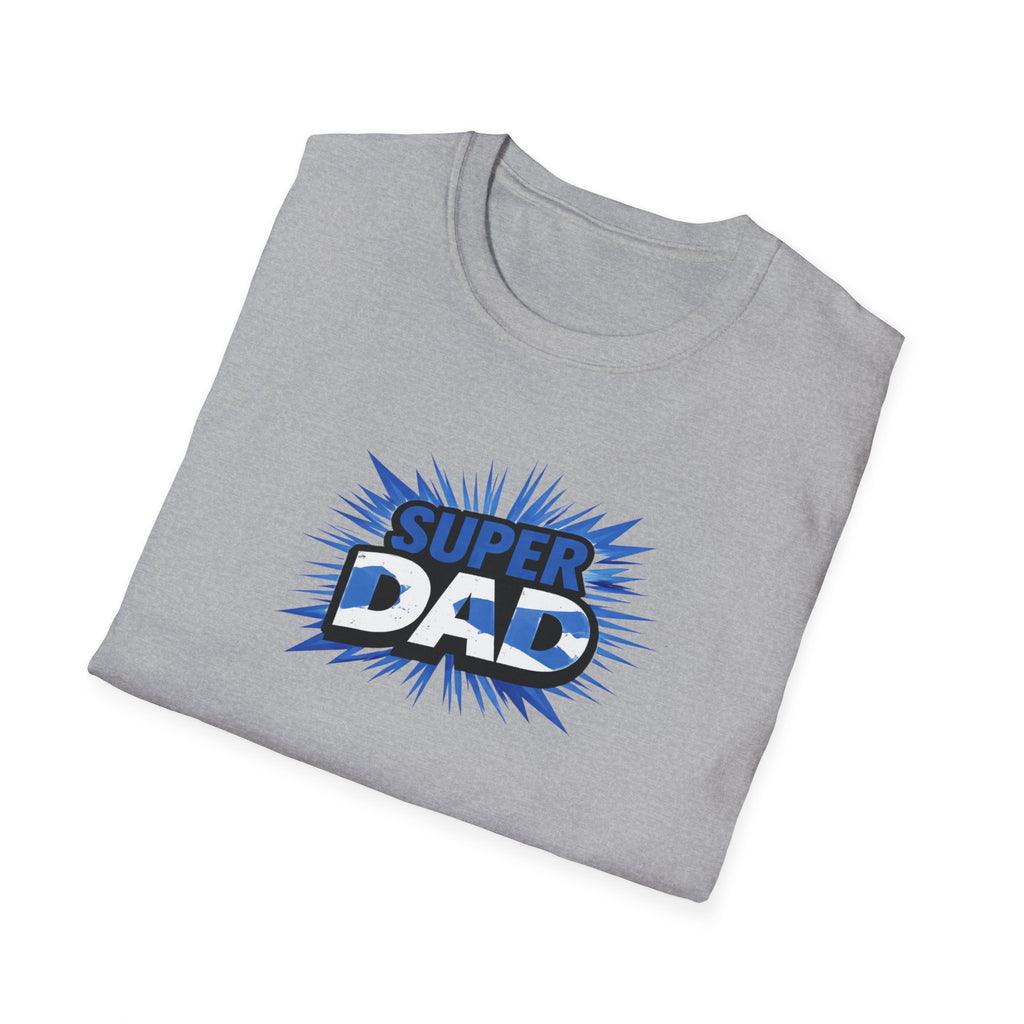 Super Dad T-Shirt — Scotland Flag themed Comic-Style Father's Day Gift