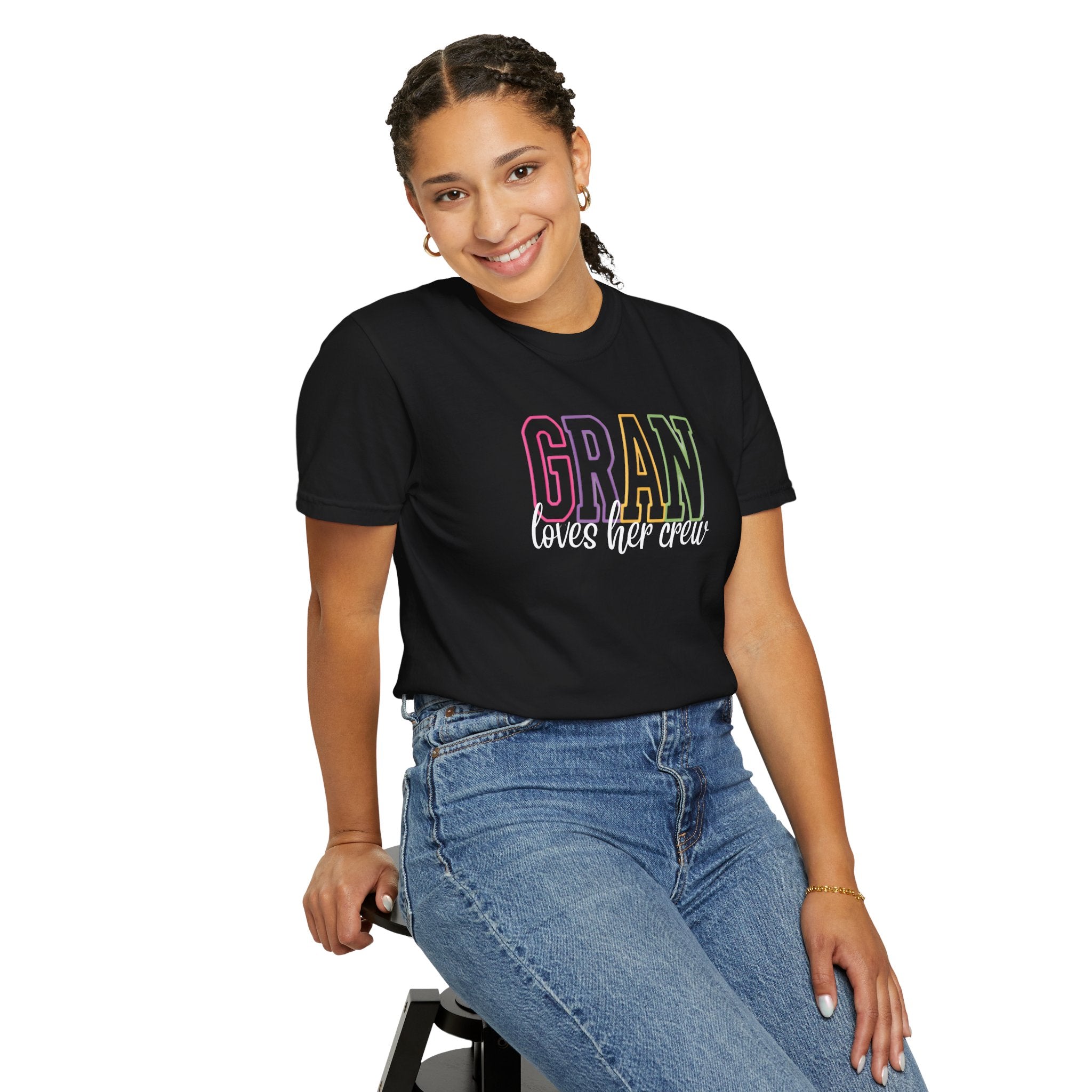 T-Shirt — "Gran Loves Her Crew" Pastel Grandma Tee