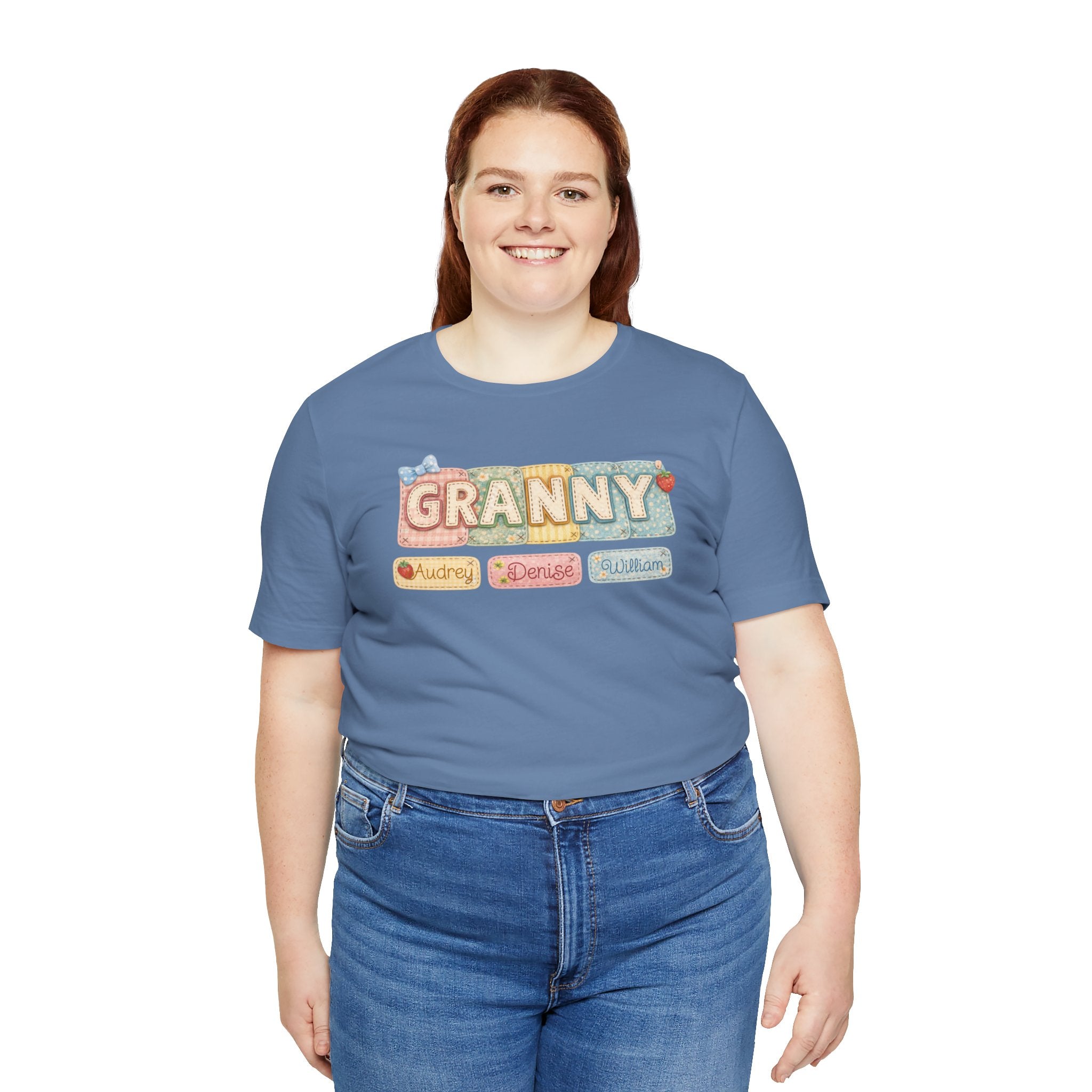 Granny Retro Nameplate T‑Shirt — Personalized Grandma Tee