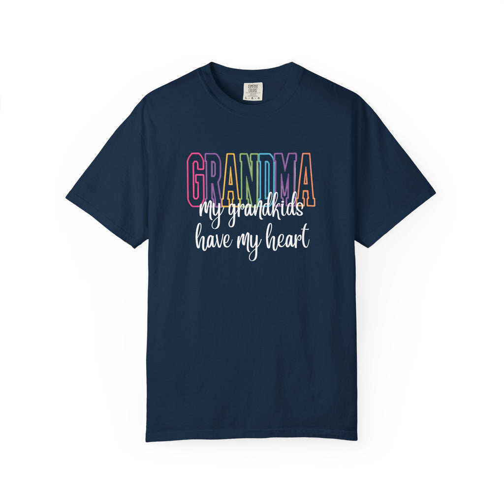 Grandma T-Shirt — "My Grandkids Have My Heart" Pastel Graphic Tee