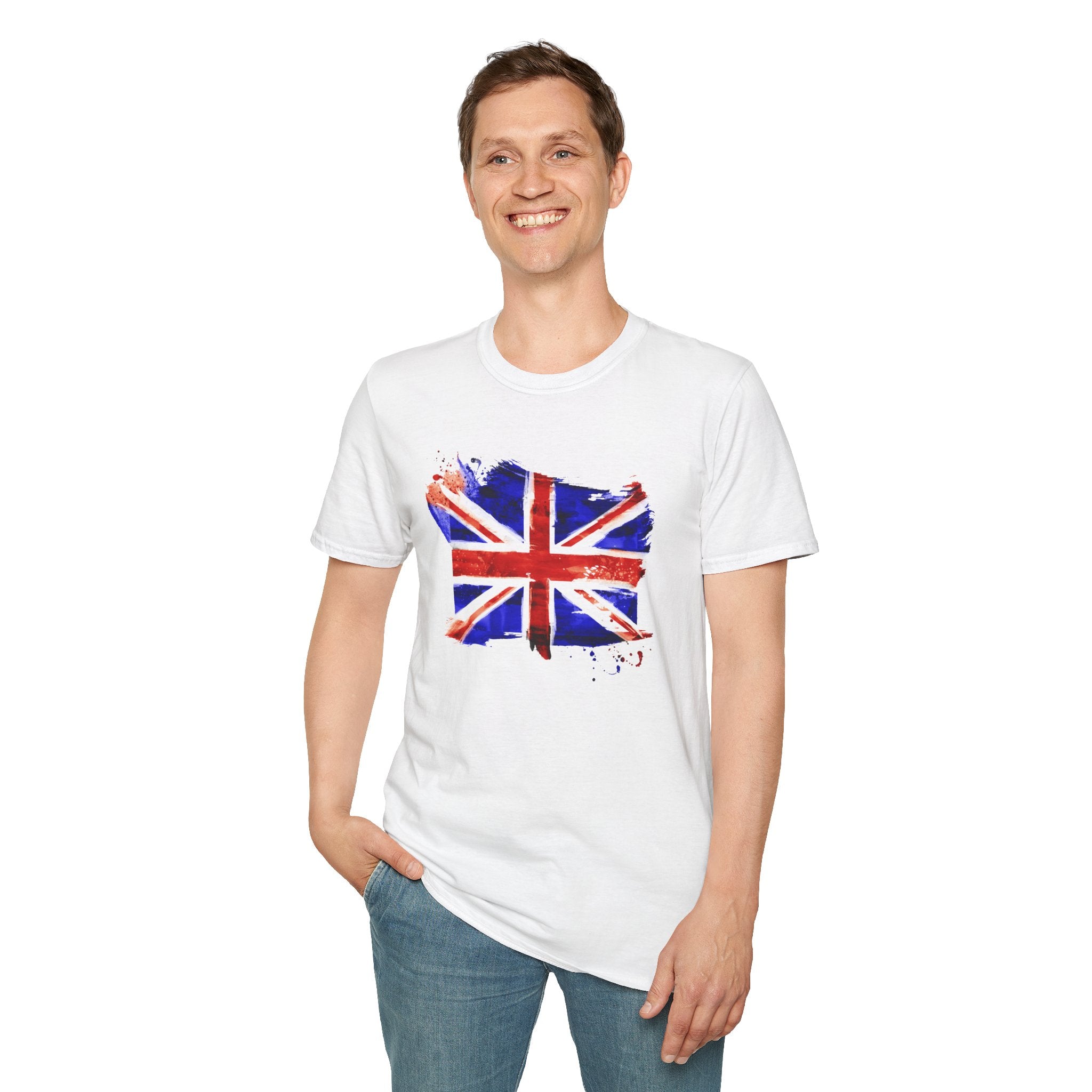 Union Jack Paint Brush UK Flag T-Shirt — British Pride Graphic Tee