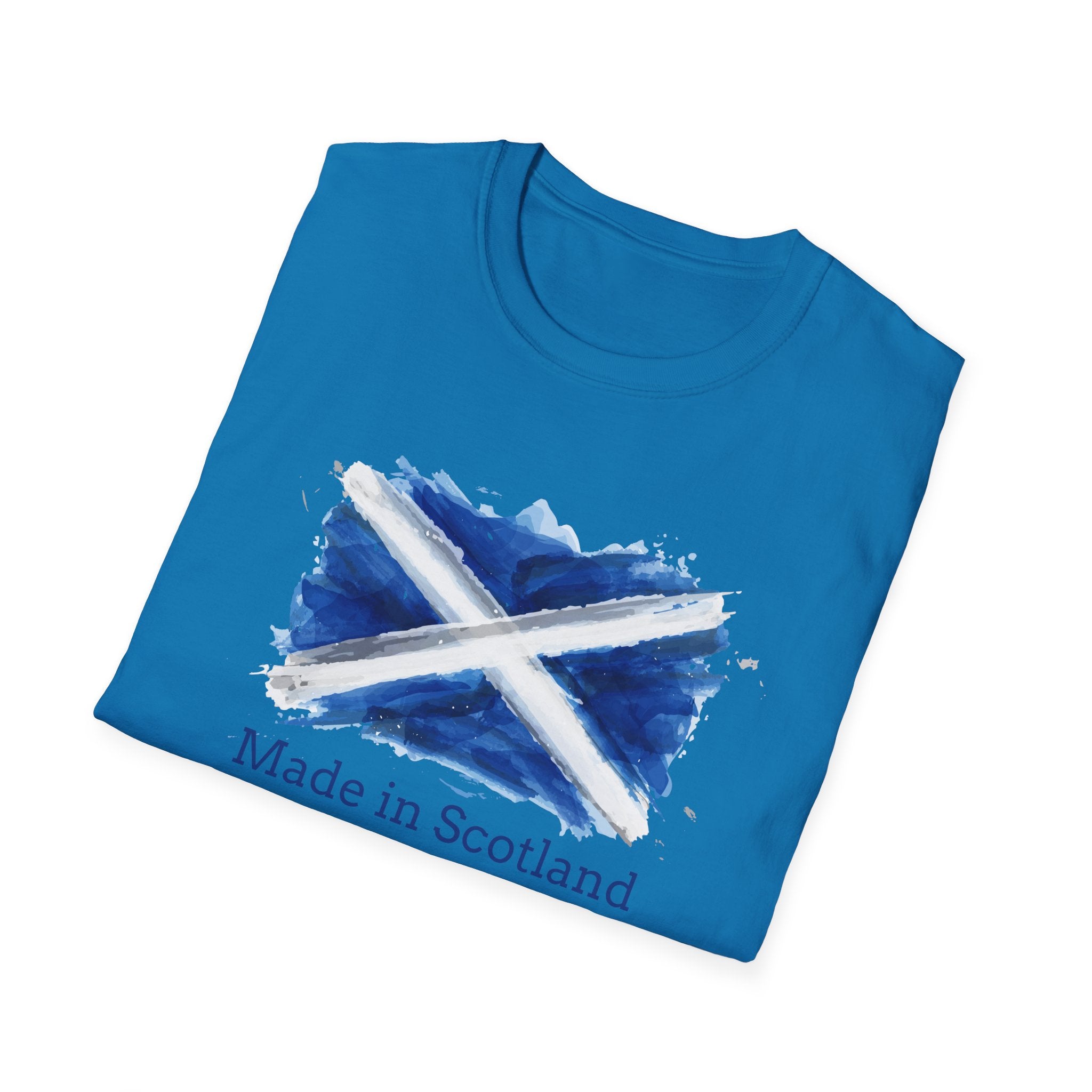 Made in Scotland T-Shirt — Watercolor Saltire Flag Tee