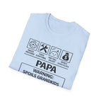 Papa Warning T-Shirt — Funny Grandpa Gift, 'Spoils Grandkids & Hands Out Biscuits' Tee