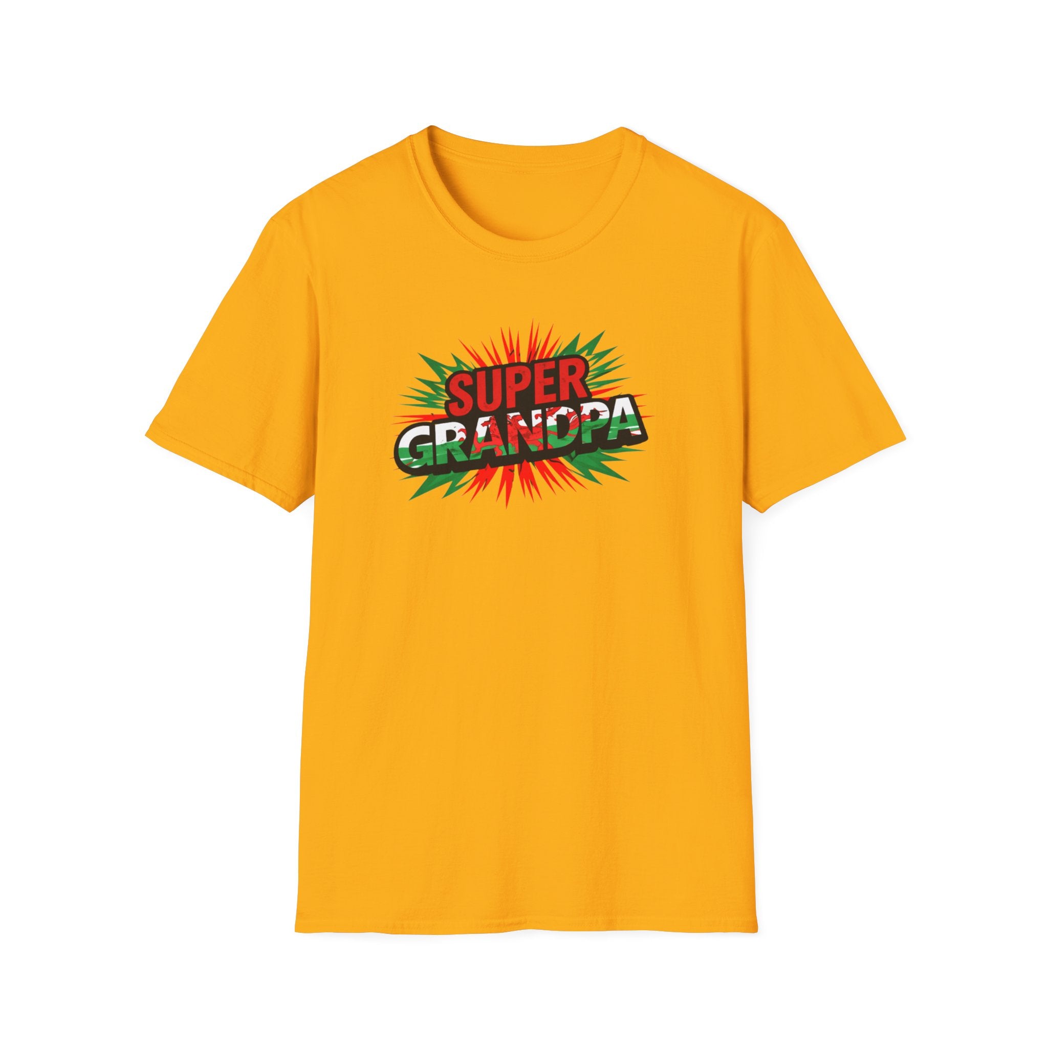 Super Grandpa Welsh Flag/ Wales themed T-Shirt – Retro Comic Gift Tee for Grandfather | Father’s Day & Birthday Present