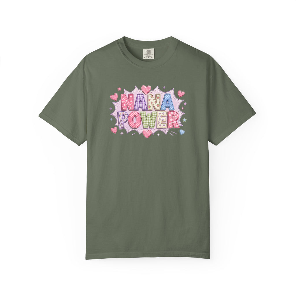 Nana Power T-Shirt — Playful Retro Heart Graphic for Grandmother Gifts
