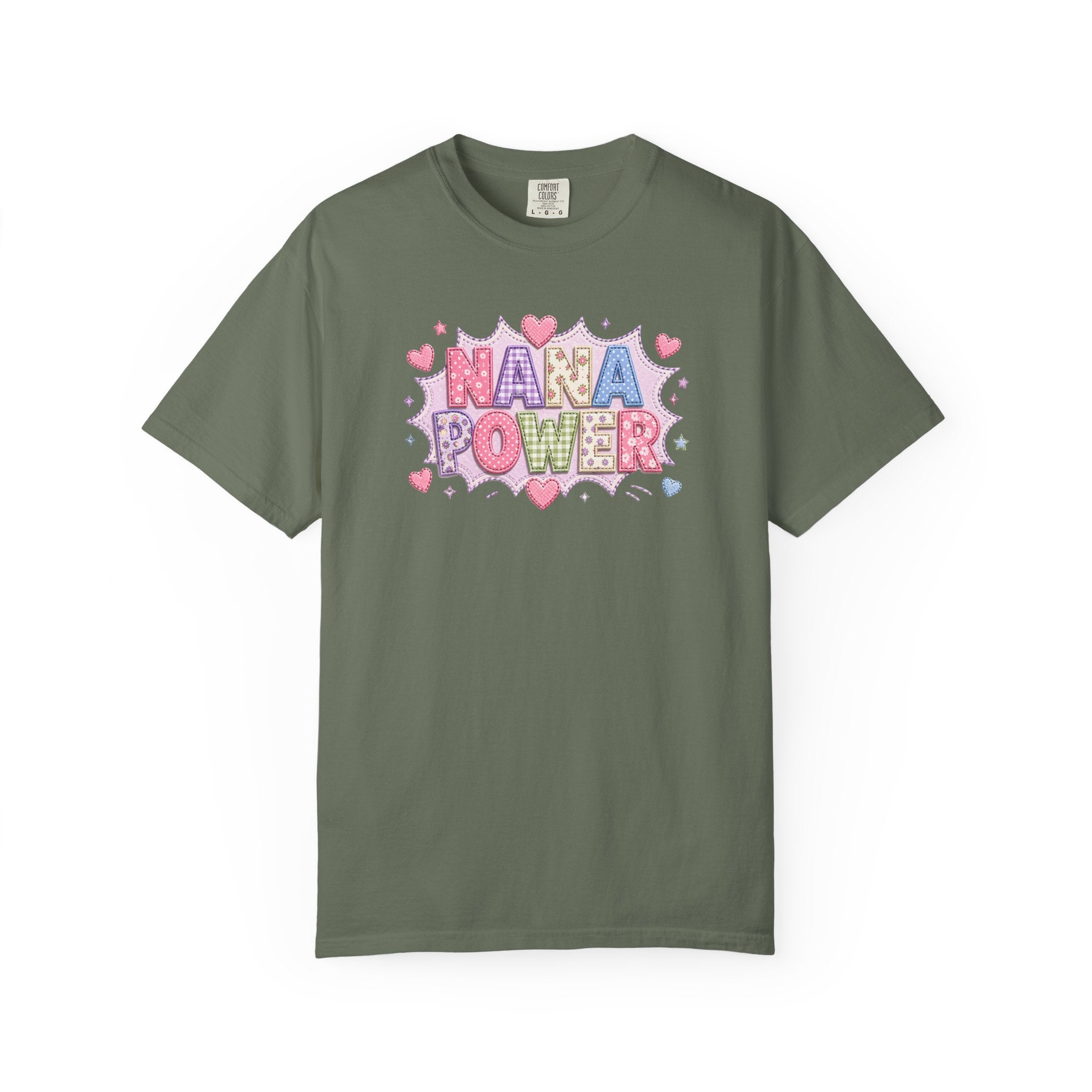 Nana Power T-Shirt — Playful Retro Heart Graphic for Grandmother Gifts