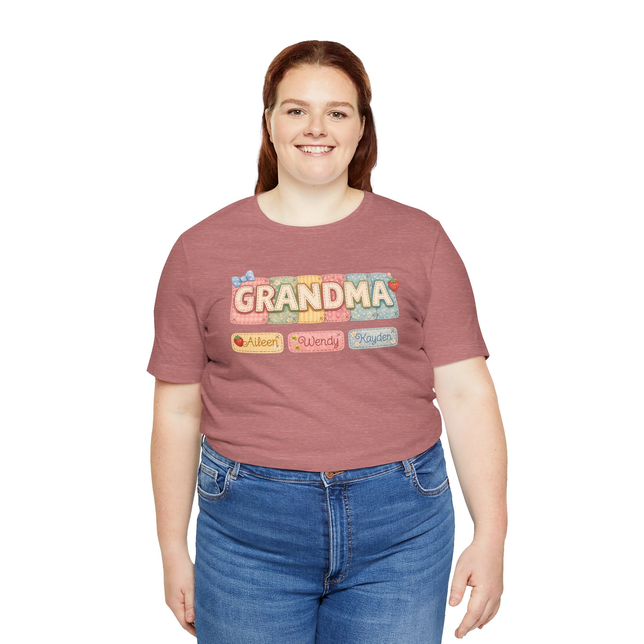 Grandma Floral Retro Tee — "Grandma" Names Design (Aileen • Wendy • Peyton)