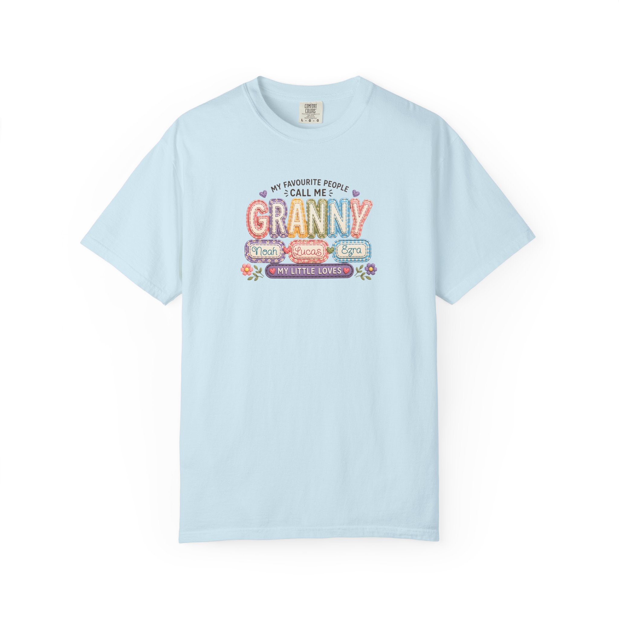 Granny Floral Retro Tee — "My Favourite People Call Me Granny"