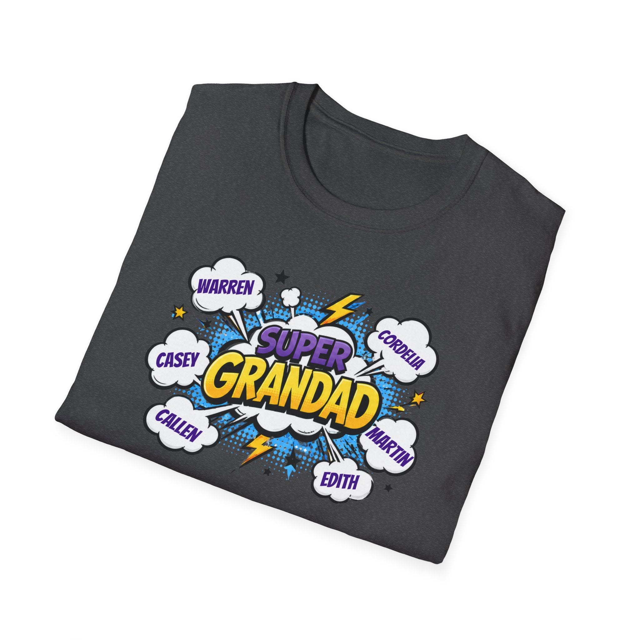 Super Grandad Comic-Style T‑Shirt — "Super Grandad" Graphic Tee, Father's Day & Grandparents Gift