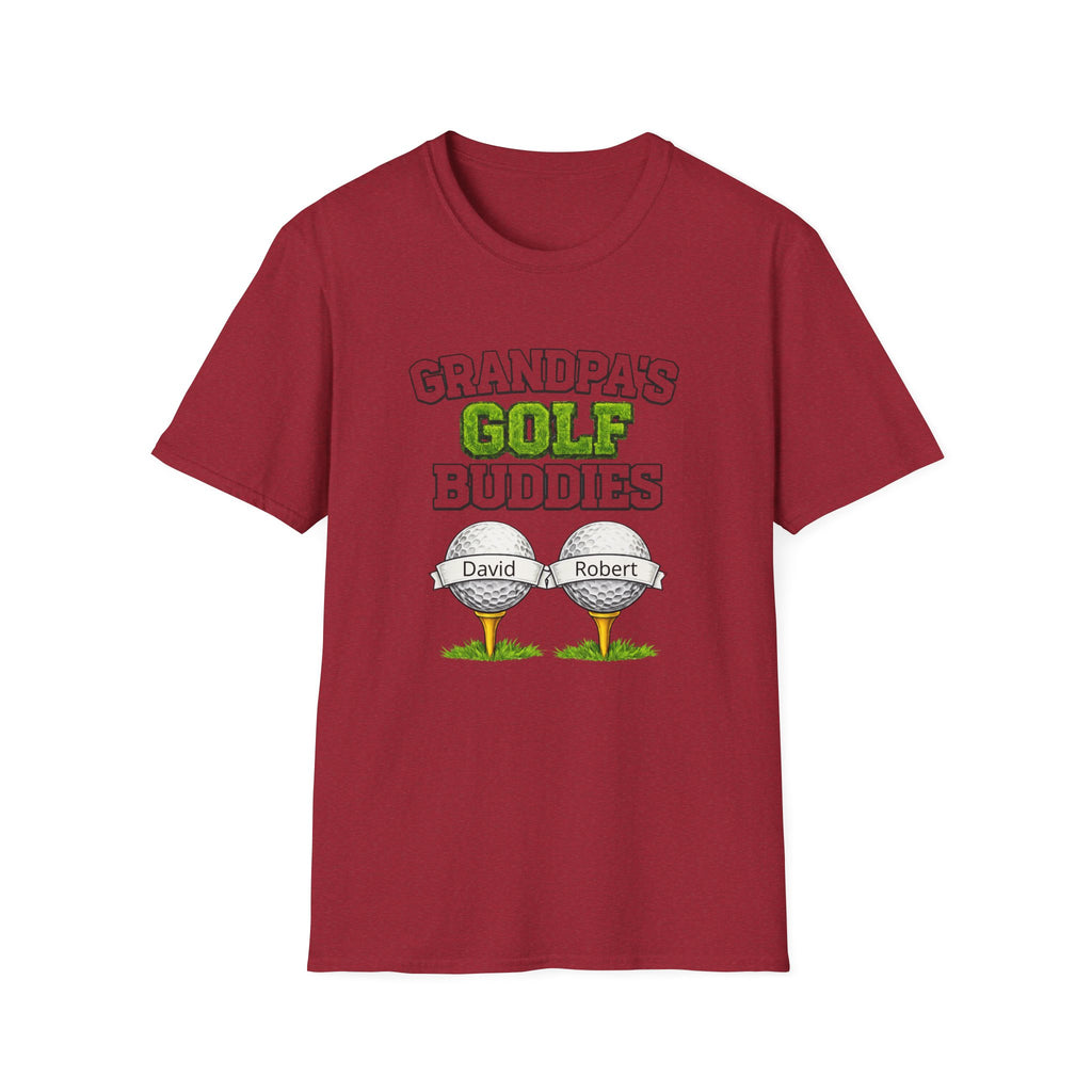 Grandpa’s Golf Buddies T-Shirt — Personalized Names on Golf Balls