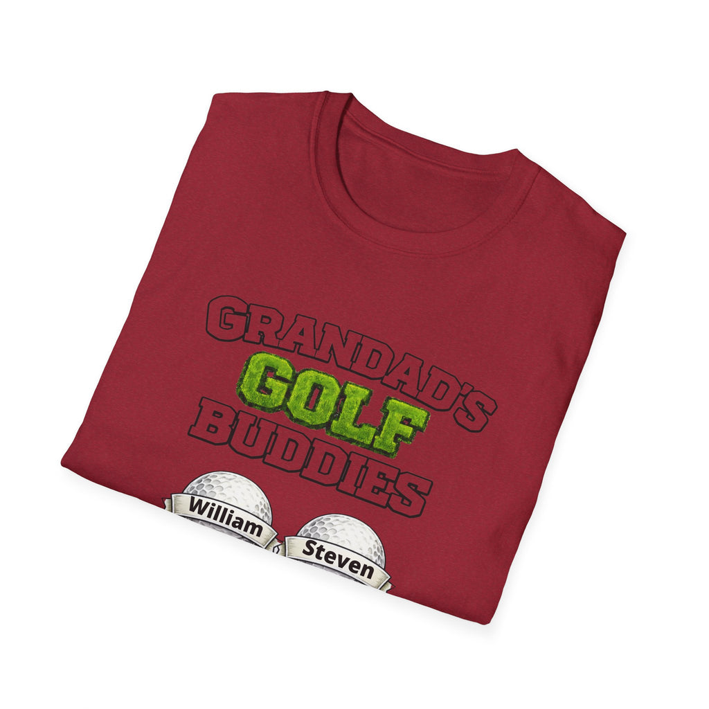 Grandad's Golf Buddies T-Shirt — Personalized Names Golf Tee