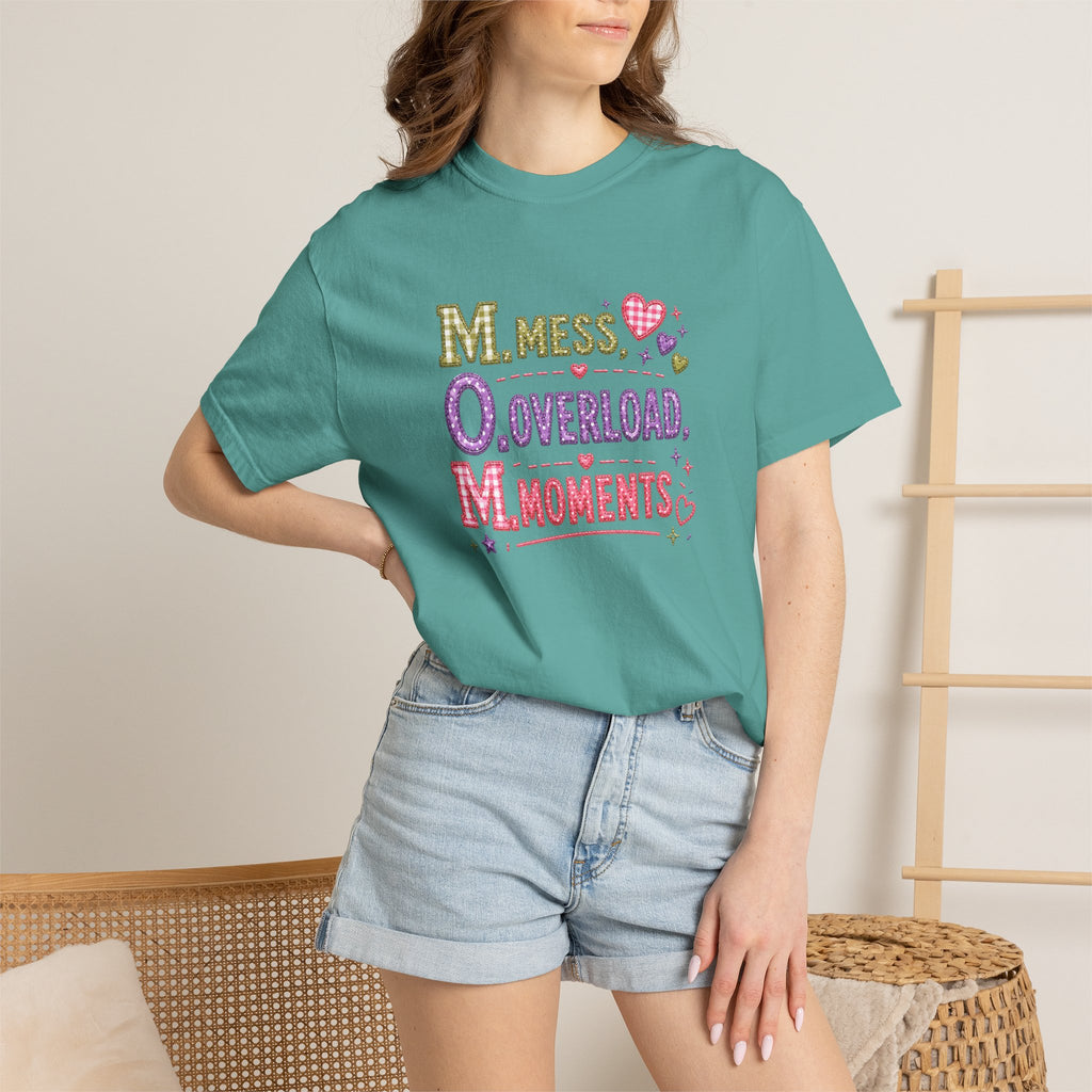T-Shirt — 'M.O.M.: Mess, Overload, Moments' Playful Mother's Day Graphic Tee