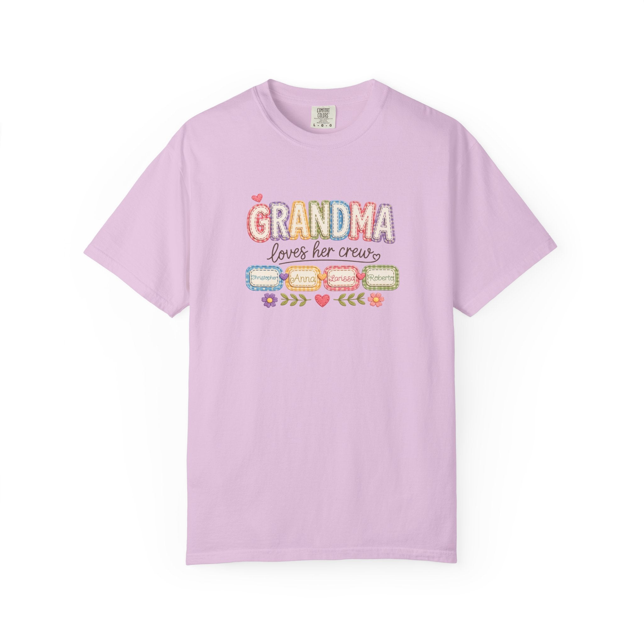 Grandma Loves Her Crew T-Shirt – Cute Pastel Grandma Family Tee
