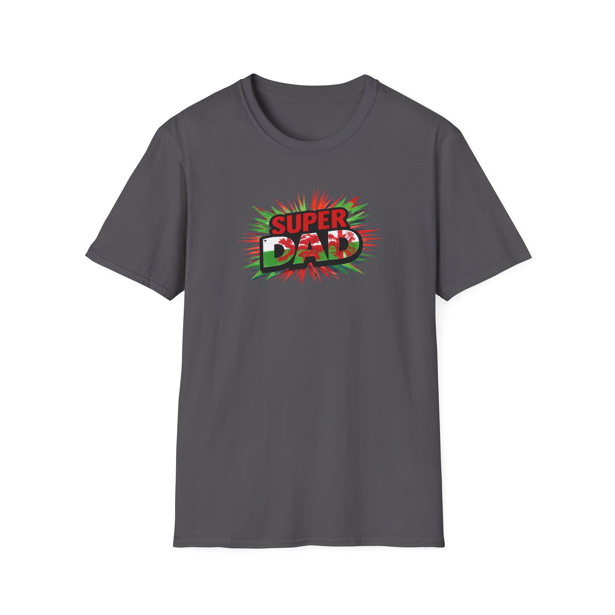 Super Dad Graphic T-Shirt — Wales Flag themed Retro Comic Father's Day Tee