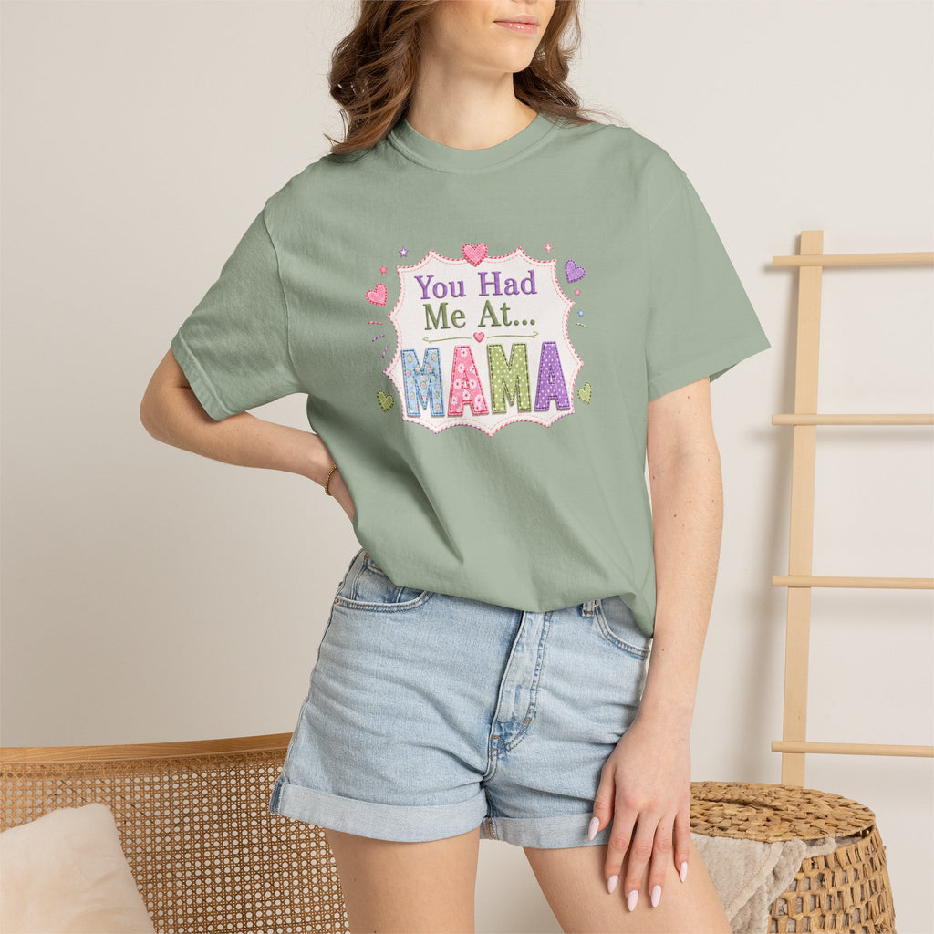You Had Me At Mama T-Shirt — Cute Pastel Mom Graphic Tee for Mother's Day
