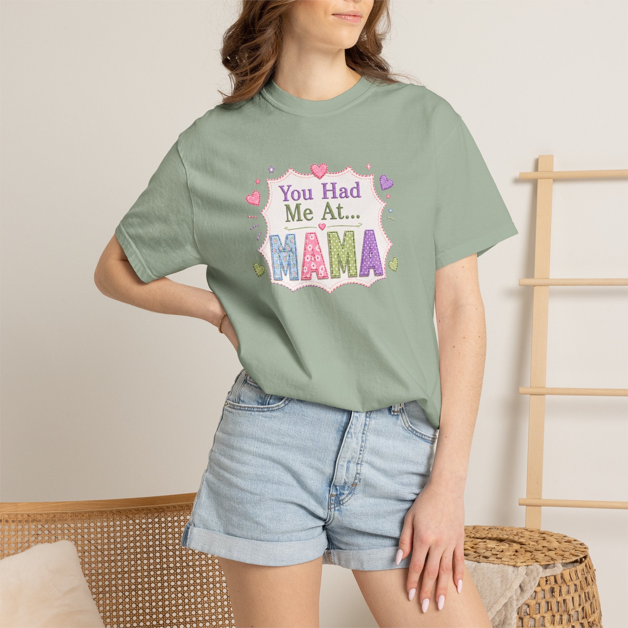 You Had Me At Mama T-Shirt — Cute Pastel Mom Graphic Tee for Mother's Day
