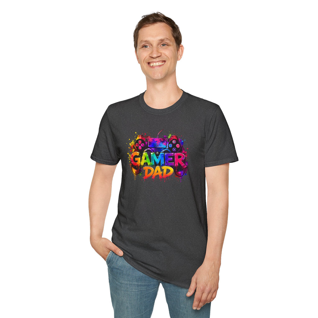 Gamer Dad Colourful Controller Design T-Shirt