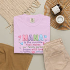 Nana Sunshine Floral T-Shirt — “NANA is the sunshine that makes our family garden bloom with love”