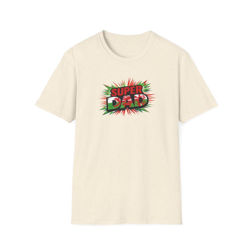 Super Dad Graphic T-Shirt — Wales Flag themed Retro Comic Father's Day Tee