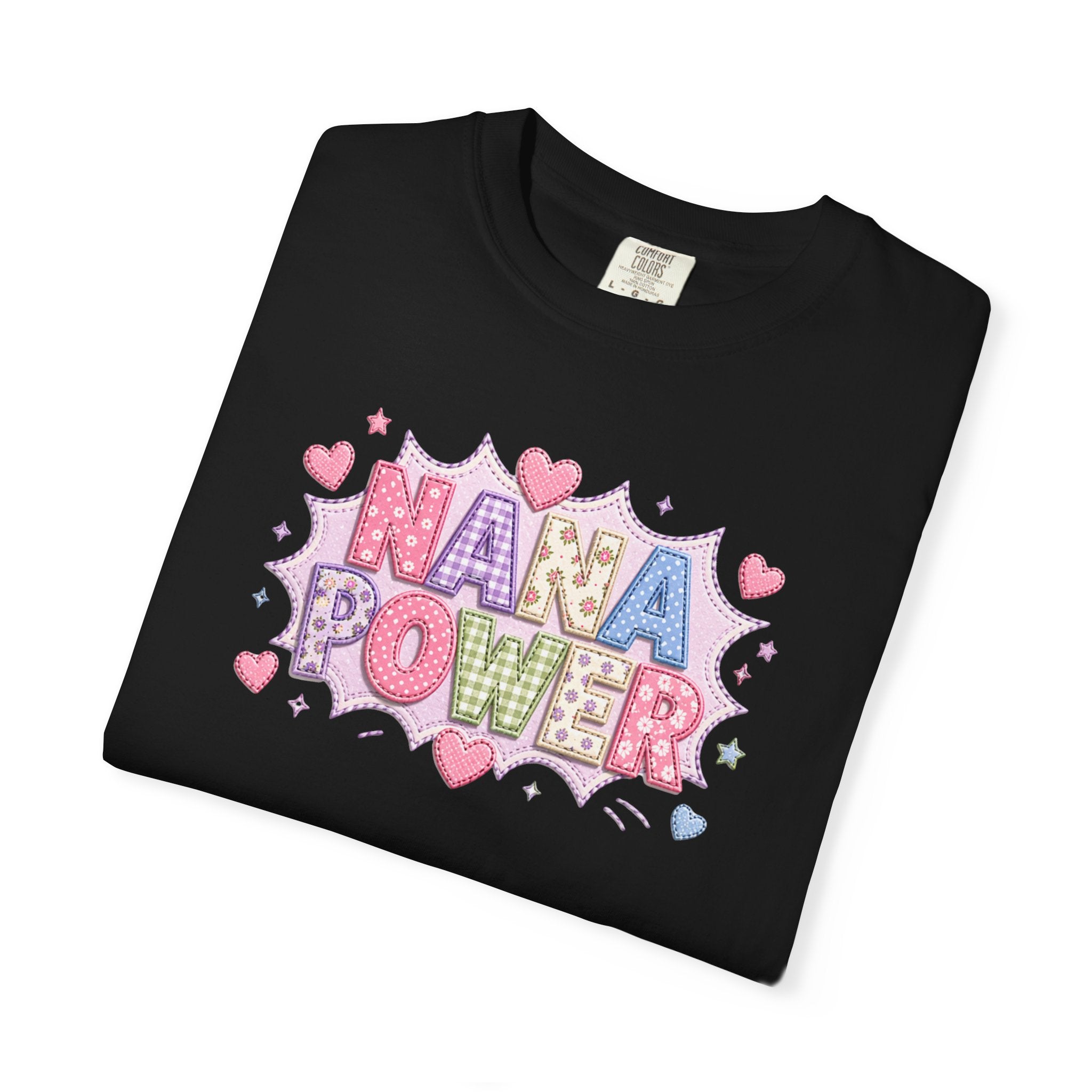 Nana Power T-Shirt — Playful Retro Heart Graphic for Grandmother Gifts